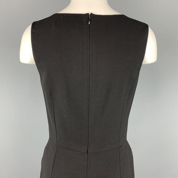 YVES SAINT LAURENT Size 6 Black Wool / Elastane Shift Dress - Picture 5 of 6